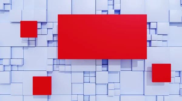 Sjabloon Met Een Rode Lijst Een Geometrische Achtergrond Van Blauwe — Stockfoto