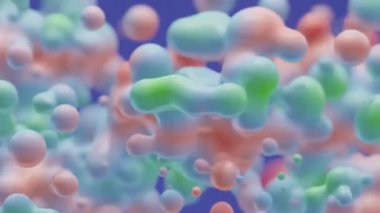 Soyut organik şekillerin döngülü animasyonu. Görüntüler taşınıyor, canlandırılmış arkaplan.