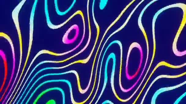 Looped Abstract Animation Smooth Chaotic Transformations Colored Stripes Moving Screen — Stockvideo