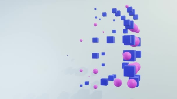 Modern Graph Looped Animation Cubes Spheres Moving Screensaver Background Animated — Stok video