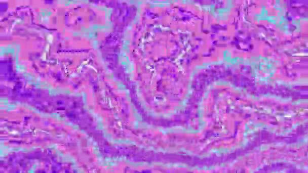 抽象的な流体のループされたアニメーションの背景 着色された斑点とラインの滑らかな変形 液体の流れのシミュレーション — ストック動画