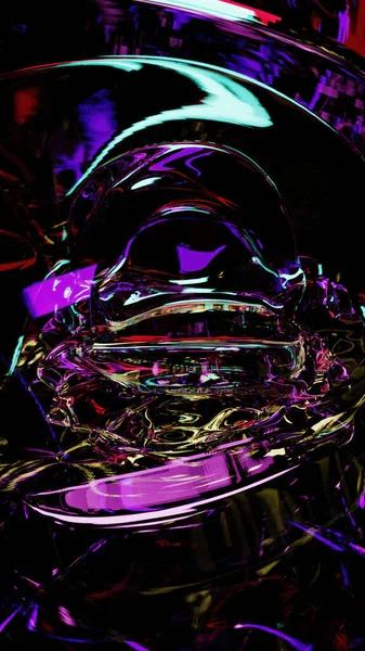 Deforme olmuş cam yüzeylerdeki ışığın soyut yansımaları inanılmaz.