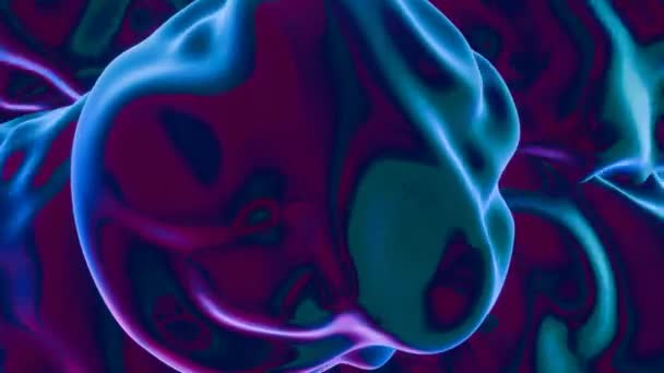 Абстрактная Анимация Цветных Отражений Жидкого Металлического Хрома Перемещение Фона Анимированные — стоковое видео