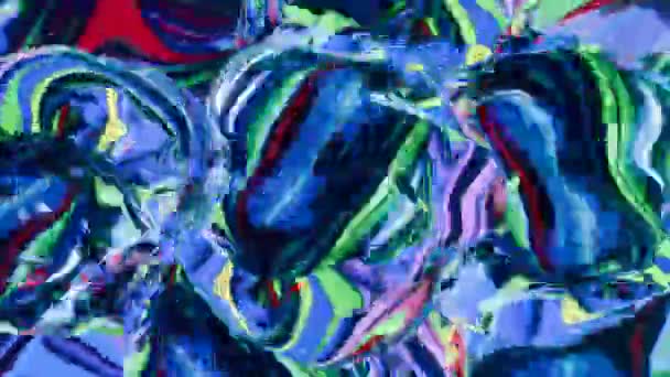 Animação Abstrata Reflexões Reflexivas Coloridas Cromo Metálico Líquido Fundo Movimento — Vídeo de Stock