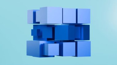 Basit geometrik şekillerdeki dönüşümlerin soyut animasyonları. Bir küpün canlandırması