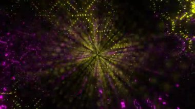 Parlayan renkli parıltının soyut animasyonu. Şenlikli aydınlatma