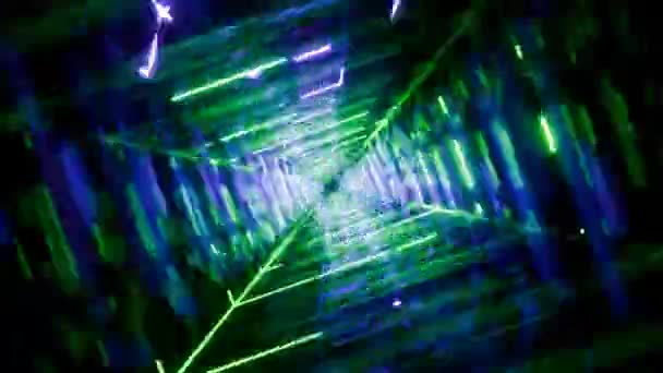 Incrível Neon Geométrico Cibernético Animação Sem Costura Geométrica Looped Fundo — Vídeo de Stock