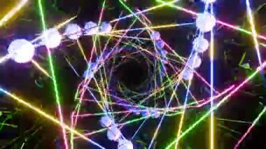 Canlandırılmış renksiz döngüsüz neon siber arkaplan