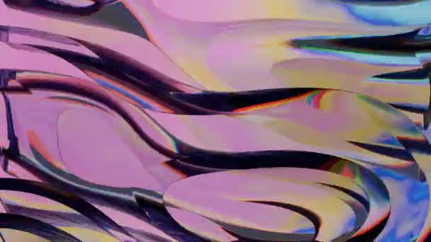 Абстрактная Анимация Деформации Поверхности Стекла Цветными Отражениями Преломлениями Света — стоковое видео