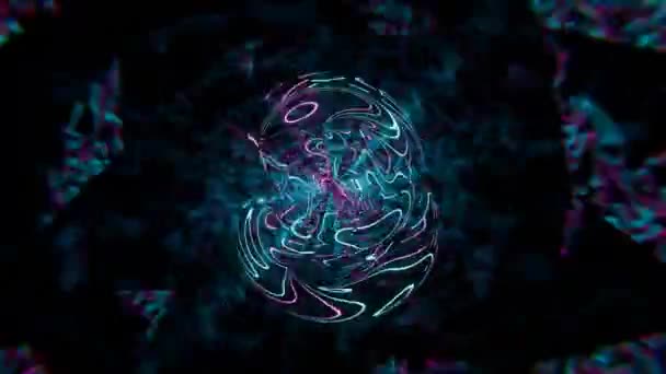 Волшебный Шар Анимации Пылающим Туманом Мистическими Фоновыми Отражениями — стоковое видео