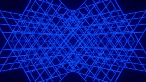 信じられないほどのサイバー幾何学のネオン幾何学的なシームレスなループアニメーション 移動背景 — ストック動画