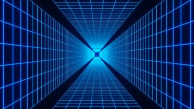 İnanılmaz siber geometrik neon geometrik dikişsiz döngü animasyonu, hareket eden arka plan