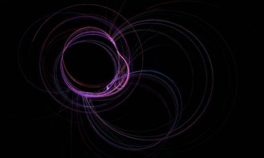 Çılgın mistik renkli ışık efektleri. Soyut ışık çizgileri ve fraktal şekillerin inanılmaz kombinasyonları.