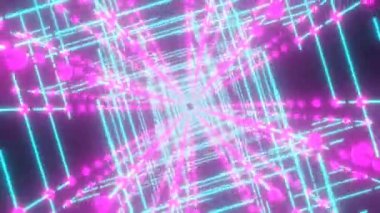 Neon siber şebekenin soyut dinamik animasyonu. Hareket arkaplanı. yaratıcı görüntüler