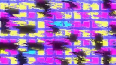 Arızalı, yanıp sönen ışık paneli olan soyut arkaplan. Canlandırılmış hareketli görüntü