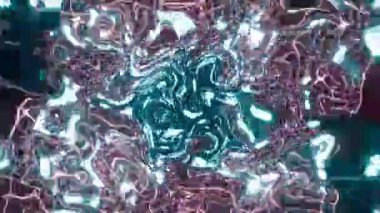 Renkli neon ışığının soyut türbülansı. Döngüye alınmış canlandırılmış arkaplan