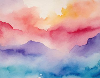 Kağıt desenli suluboya el boyası renkli soyut arkaplan