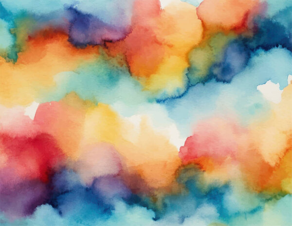 Watercolor hand painting colorful abstract background with paper texture