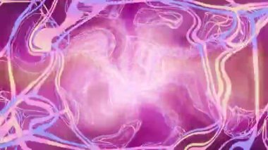 Renkli neon ışığının soyut türbülansı. Döngüye alınmış canlandırılmış arkaplan