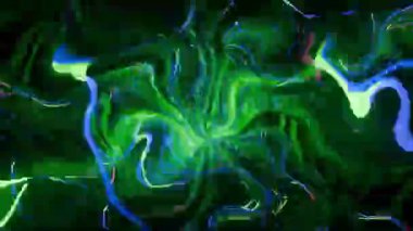 Renkli neon ışığının soyut türbülansı. Döngüye alınmış canlandırılmış arkaplan