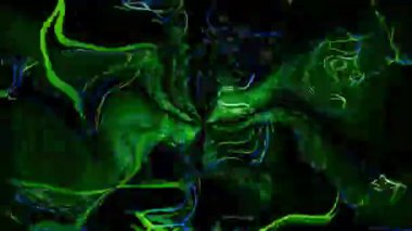 Renkli neon ışığının soyut türbülansı. Döngüye alınmış canlandırılmış arkaplan