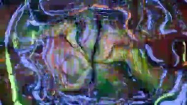 Renkli neon ışığının soyut türbülansı. Döngüye alınmış canlandırılmış arkaplan
