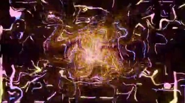 Renkli neon ışığının soyut türbülansı. Döngüye alınmış canlandırılmış arkaplan