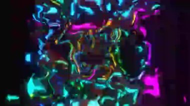 Renkli neon ışığının soyut türbülansı. Döngüye alınmış canlandırılmış arkaplan