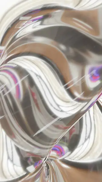 Pürüzsüz, akışkan camsı dalgaların parlak yansımaları ve yumuşak ışıklandırmasıyla mavi ve yeşil tonlarda olduğu çarpıcı bir 3 boyutlu soyut arka plan..