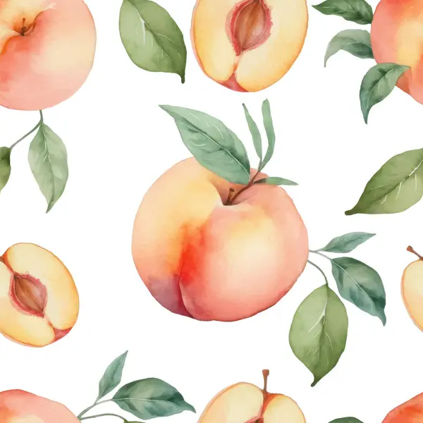 Şeftali, El Boyama Sanatı Suluboya Kusursuz Desen