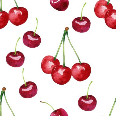 Kirazsız el boyası suluboya vektör deseni