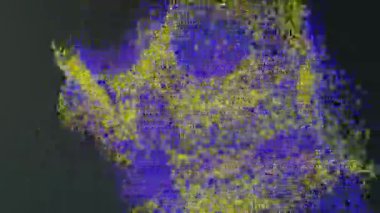 Soyut renkli parçacıklardan oluşan bir bulutun pürüzsüz animasyonu. Soyut arkaplan taşınıyor