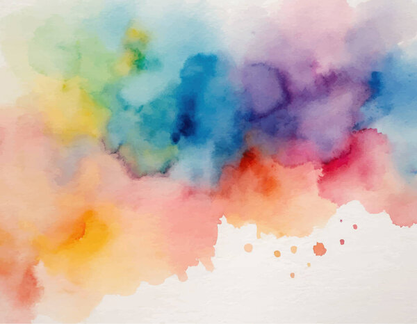 Abstract colorful watercolor hand painted spot. Artistic creative background
