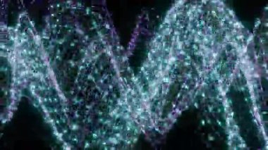  Soyut Veritabanı dijital ışıklandırma dalgaları optik kablolar. Kusursuz gelecek animasyonu