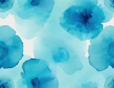 Parlak soyut mavi suluboya sıçraması. Temiz beyaz arka planda değişik tonlarda ve dokularda. Sanatsal ve akışkan tasarım ögesi.