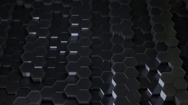 Altıgen karbon dokusu soyut geometri animasyon arkaplanı.