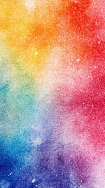 Pürüzsüz suluboya eğimine sahip parlak ve canlı soyut arkaplan gökkuşağı renklerinden geçiyor. Sanatsal ve renkli doku.