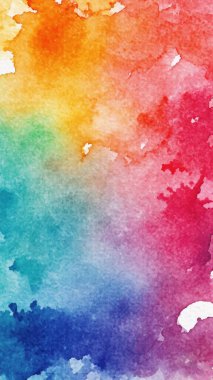 Pürüzsüz suluboya eğimine sahip parlak ve canlı soyut arkaplan gökkuşağı renklerinden geçiyor. Sanatsal ve renkli doku.