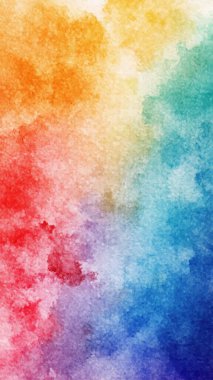 Pürüzsüz suluboya eğimine sahip parlak ve canlı soyut arkaplan gökkuşağı renklerinden geçiyor. Sanatsal ve renkli doku.