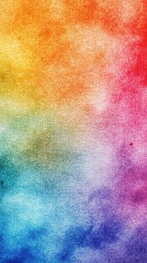 Pürüzsüz suluboya eğimine sahip parlak ve canlı soyut arkaplan gökkuşağı renklerinden geçiyor. Sanatsal ve renkli doku.