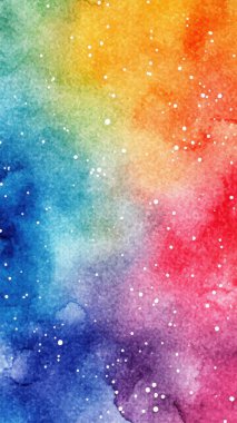 Pürüzsüz suluboya eğimine sahip parlak ve canlı soyut arkaplan gökkuşağı renklerinden geçiyor. Sanatsal ve renkli doku.