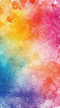 Pürüzsüz suluboya eğimine sahip parlak ve canlı soyut arkaplan gökkuşağı renklerinden geçiyor. Sanatsal ve renkli doku.