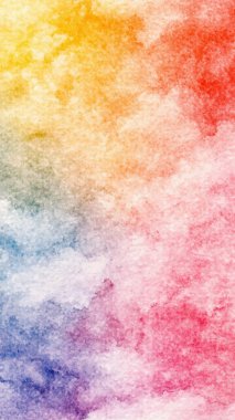 Pürüzsüz suluboya eğimine sahip parlak ve canlı soyut arkaplan gökkuşağı renklerinden geçiyor. Sanatsal ve renkli doku.
