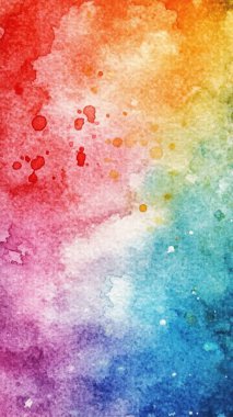 Pürüzsüz suluboya eğimine sahip parlak ve canlı soyut arkaplan gökkuşağı renklerinden geçiyor. Sanatsal ve renkli doku.