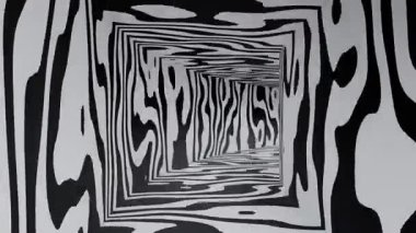 Soyut dikişsiz siyah beyaz animasyon geometrik arkaplan