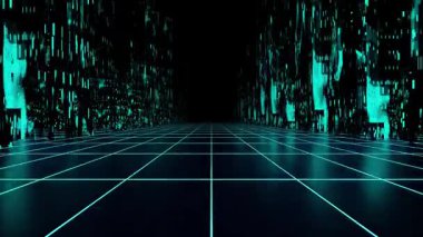 Dijital sanal uzayın soyut ve kusursuz animasyonu
