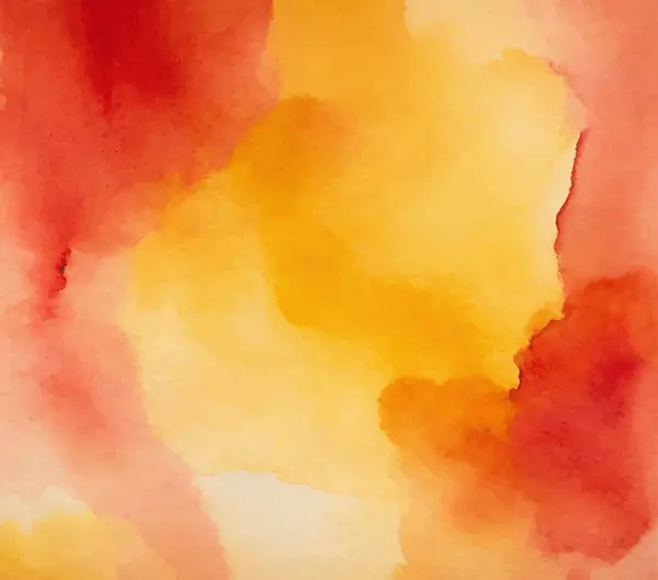  Akan sulu boya içeren soyut bir arka plan sarı, turuncu ve kırmızı tonlarda yıkanarak sıcak ve dinamik bir doku oluşturur..