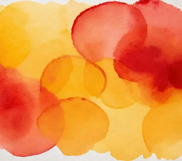  Akan sulu boya içeren soyut bir arka plan sarı, turuncu ve kırmızı tonlarda yıkanarak sıcak ve dinamik bir doku oluşturur..