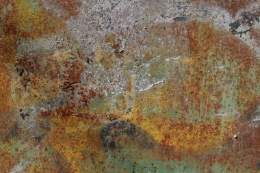 Paslı, eski bir boyanın kabuğu soyulmuş ve soyulmuş metal bir yüzey.