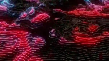 Bright shining seamless looped background of wavy topographic lines